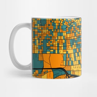 Tacoma Map Pattern in Orange & Teal Mug